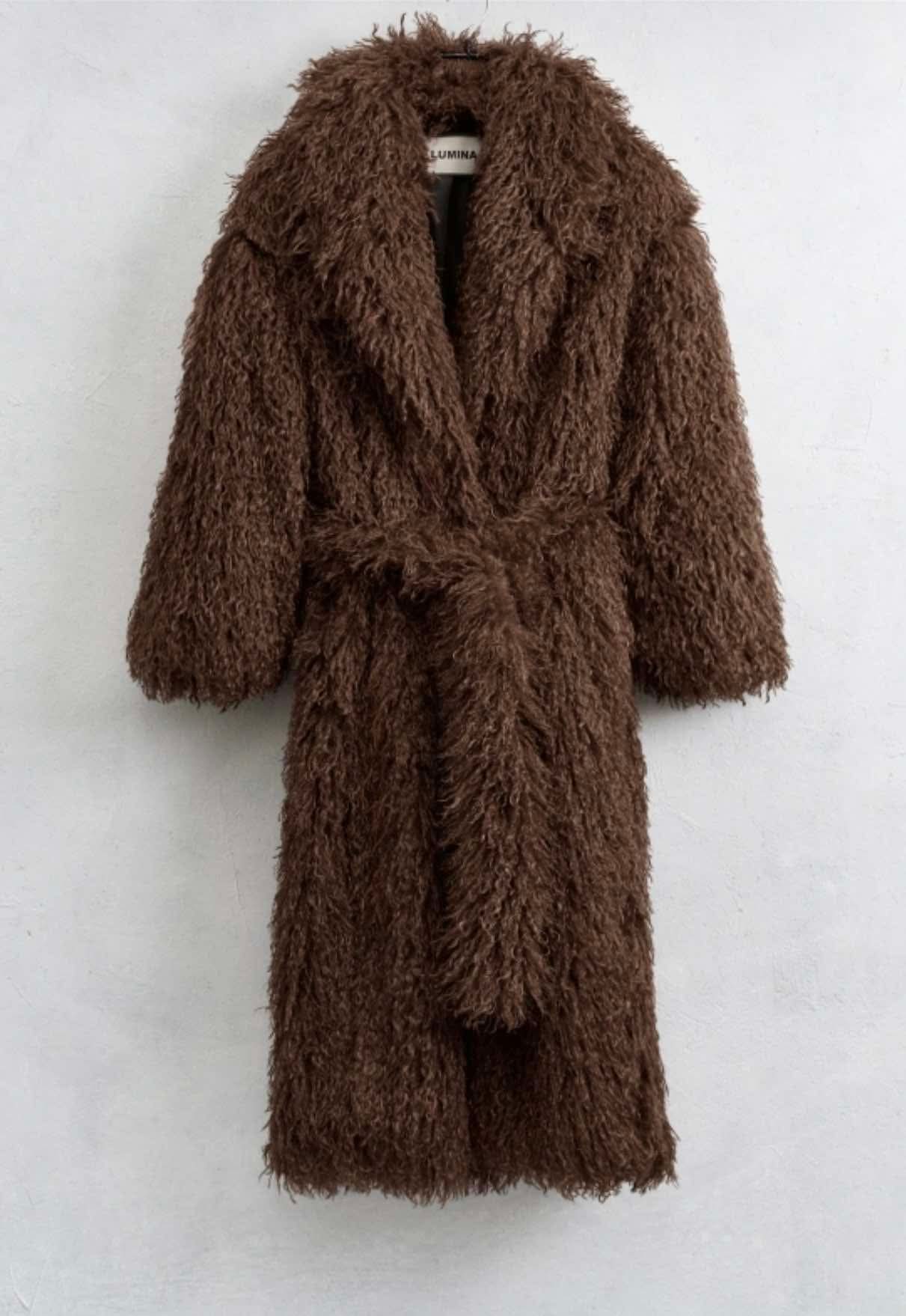 0135 - Lumina Brown Faux Fur with Belt