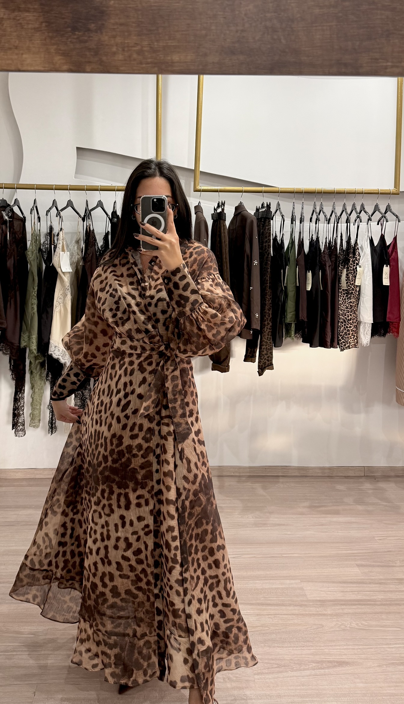 1402 - Leopard Print Wrap Maxi Dress - Image 2