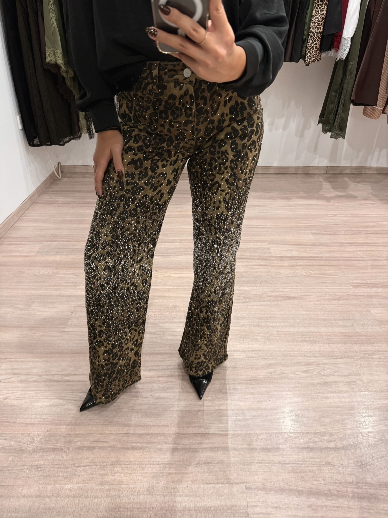 5174 - Leopard Rhinestone Jeans - Image 7