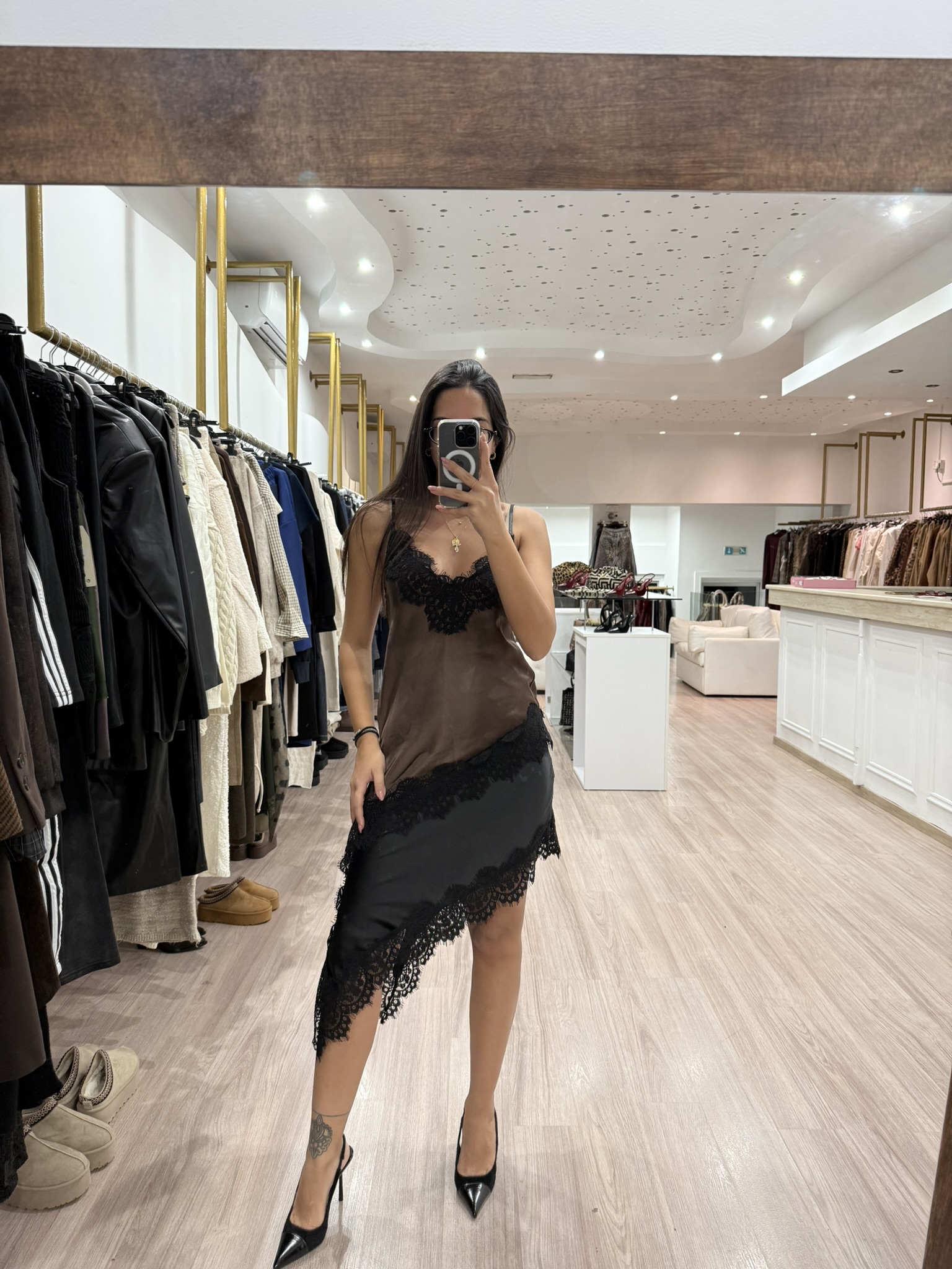 6079 - Satin Lace Top (Mocha) - Image 7