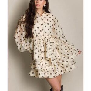 1422 - Polka Dot Ruffle Mini Dress