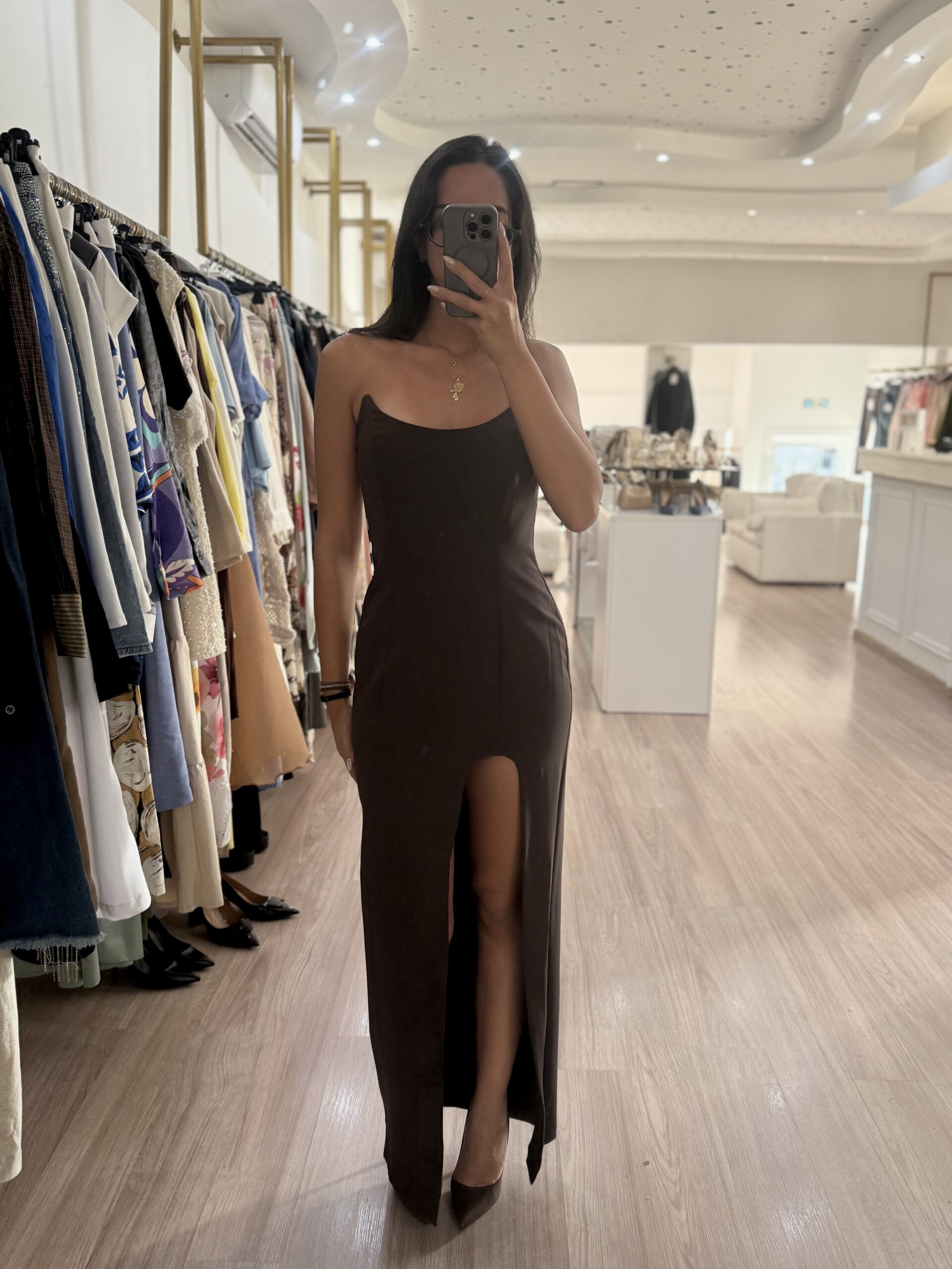 S0028 - dark brown dress - Image 4
